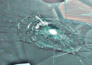 broken windshield burke